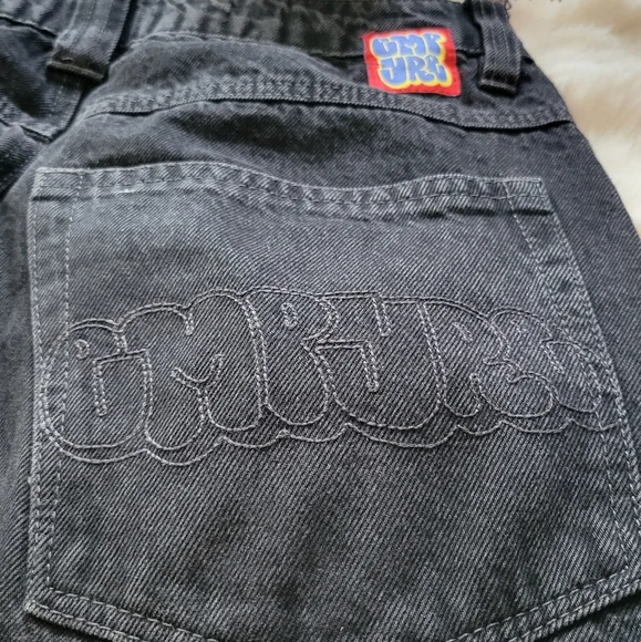 Black Denim Jeans with Embroidered Logo - Picture 5 of 8